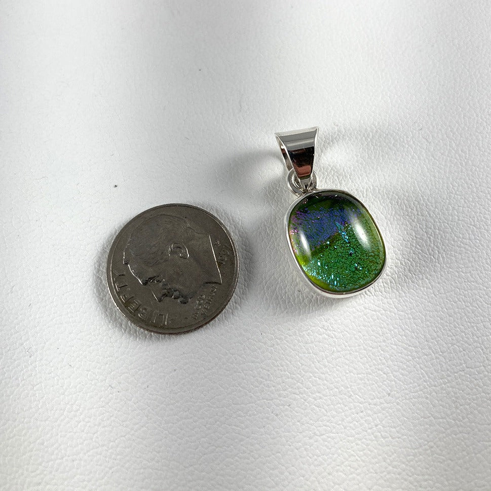 Dichroic Glass & Sterling Silver Pendant