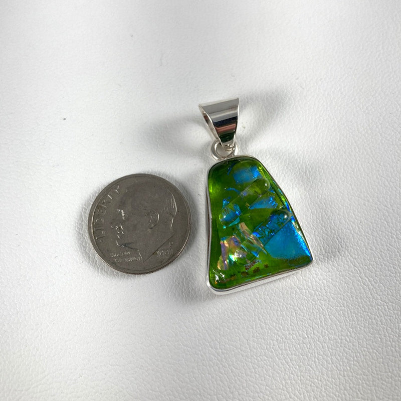 Dichroic Glass & Sterling Silver Pendant