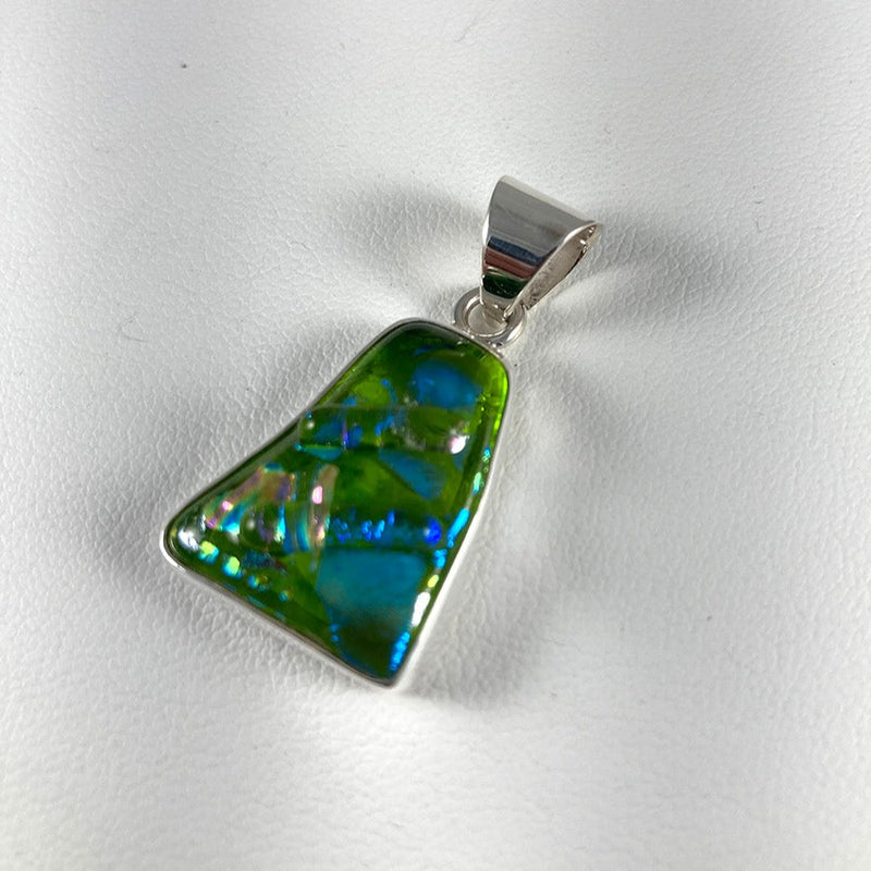 Dichroic Glass & Sterling Silver Pendant