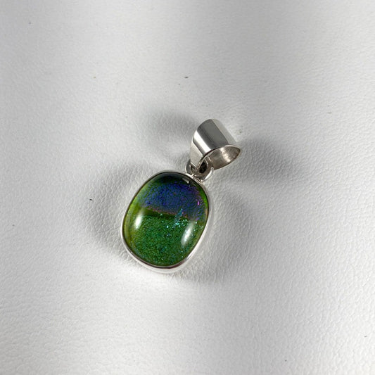 Dichroic Glass & Sterling Silver Pendant