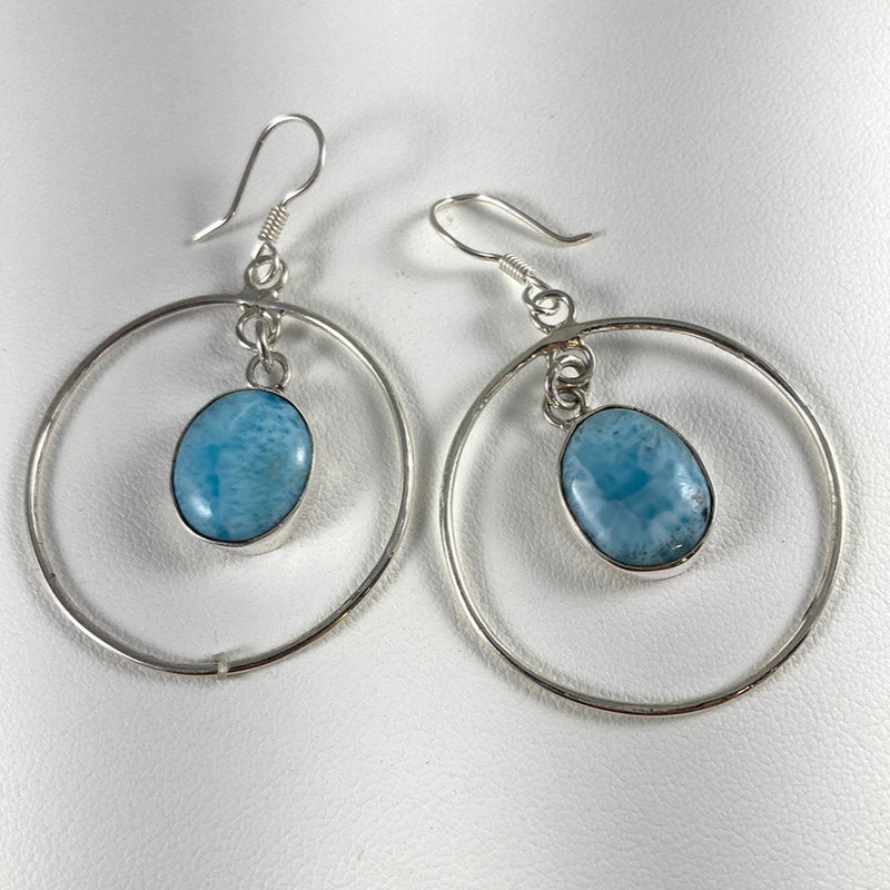 Larimar & Sterling Silver Earrings