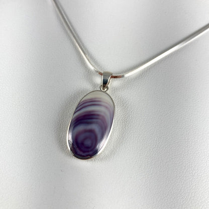 Oval Wampum & Sterling Silver Pendant