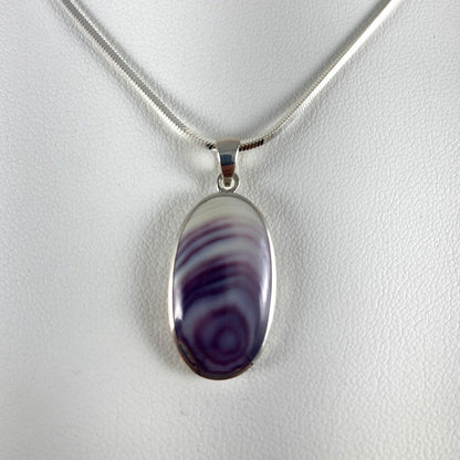 Oval Wampum & Sterling Silver Pendant