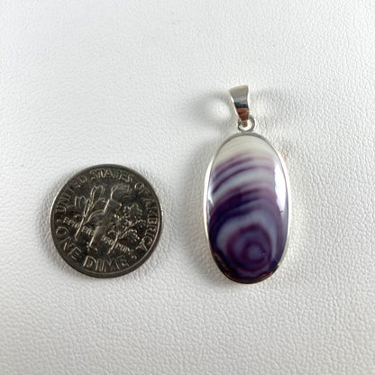 Oval Wampum & Sterling Silver Pendant