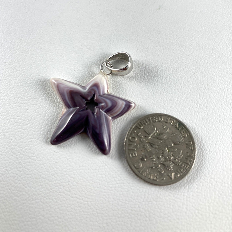 Wampum & Sterling Silver Starfish Pendant