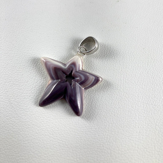 Wampum & Sterling Silver Starfish Pendant