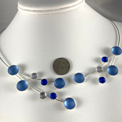Gorgeous Blue Czech and German Glass Bead Neck Wire