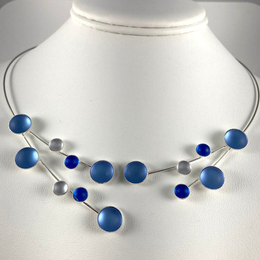 Gorgeous Blue Czech and German Glass Bead Neck Wire