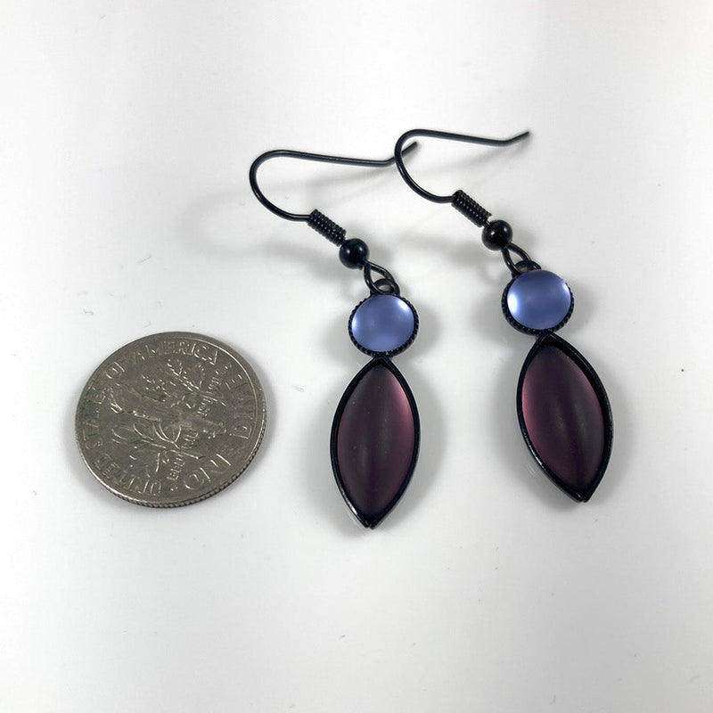 Kristina Collection Lavender Plum Beaded Earrings