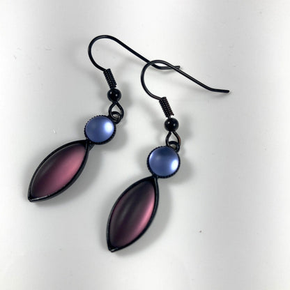 Lavender Plum Glass Bead Earrings From Our Kristina Collection!