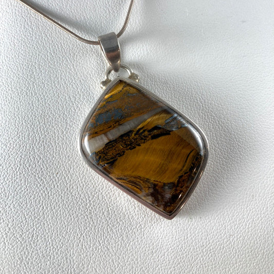 Tiger Eye & Sterling Silver Pendant