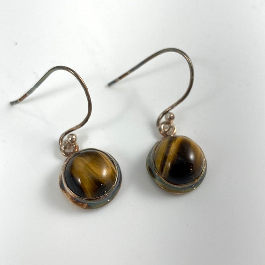 Tiger Eye & Sterling Silver Earrings