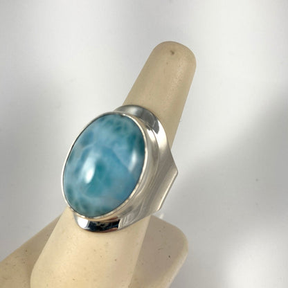 Larimar & Sterling Silver Adjustable Ring