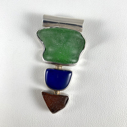 Sea Glass and Sterling Silver Pendant
