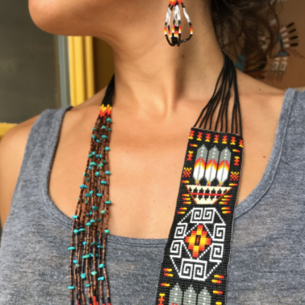Navajo Sash Necklace & Earring Set