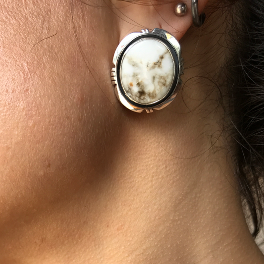 White Buffalo Stud Earrings