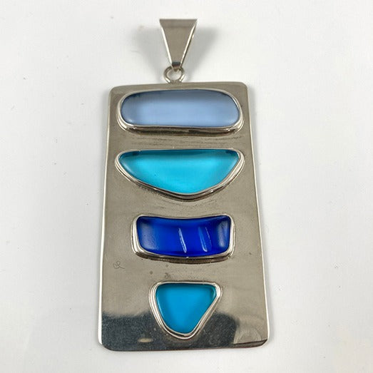 Sea Glass & Sterling Silver Pendant