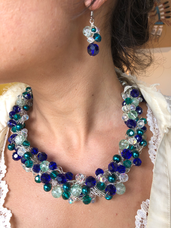 Necklace- Blue, Teal, & Green