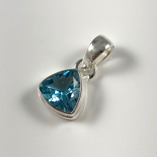 Faceted Blue Topaz Pendant