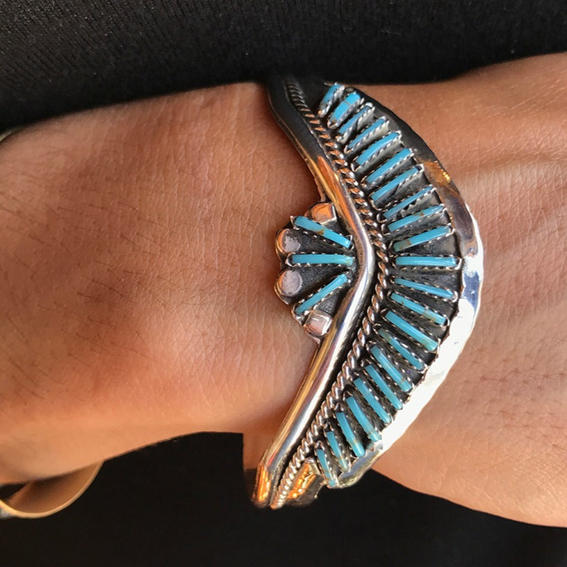 Zuni Needlepoint Turquoise Bracelet