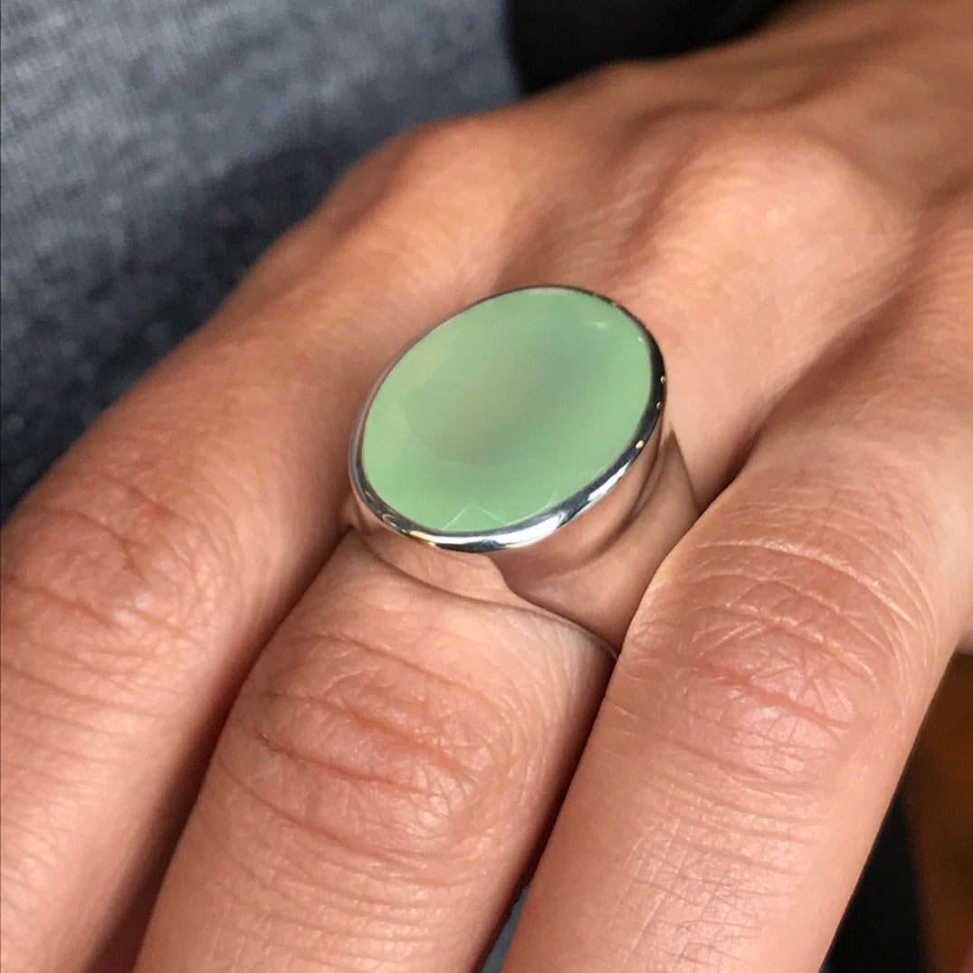 Green Chalcedony Ring