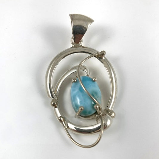 Larimar & Sterling Silver Pendant